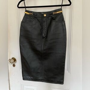 Celine by Hedi Slimane leather pencil skirt